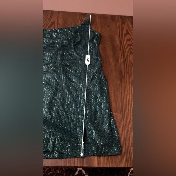 Crystal Sky emerald green sequin Mini Dress Cocktail Party Sexy Elegant L NWT - Picture 16 of 16
